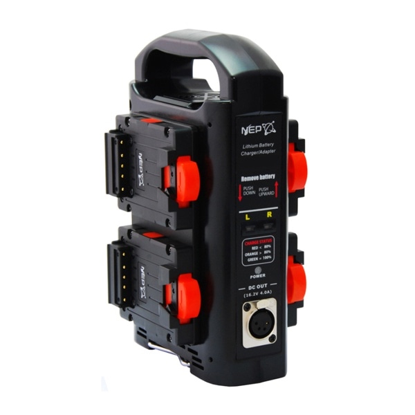 NEP(エヌ・イー・ピー) Vマウントバッテリー用Li-D98M/Li-D155M-S専用4連同時充電器(ACアダプター機能付) CHLi-DM4