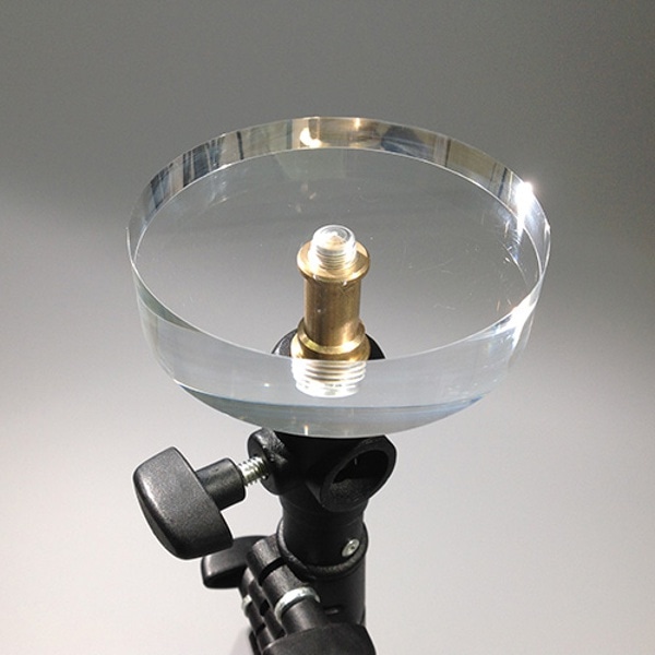 STUDIOSHOP(スタジオショップ) アクリルクリア円柱 100mm径x30mm高 (3/8インチネジ穴加工済み)
