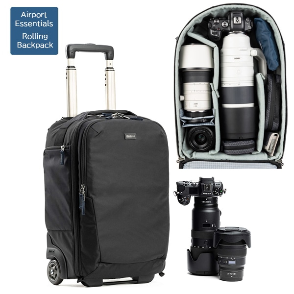 【予約受付中】thinkTANKphoto(シンクタンクフォト) エアポート エッセンシャルズ ローリング バックパック ブラック