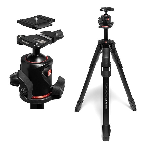 【-7/31キャンペーン/予約受付中】Manfrotto(マンフロット) ONE Photoアルミニウム三脚+ボール雲台キット MKONEPA-BHQ6T