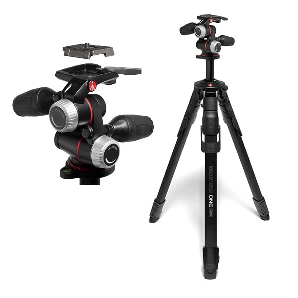 【-7/31キャンペーン】Manfrotto(マンフロット) ONE Photoアルミニウム三脚+3ウェイ雲台キット MKONEPA-3W